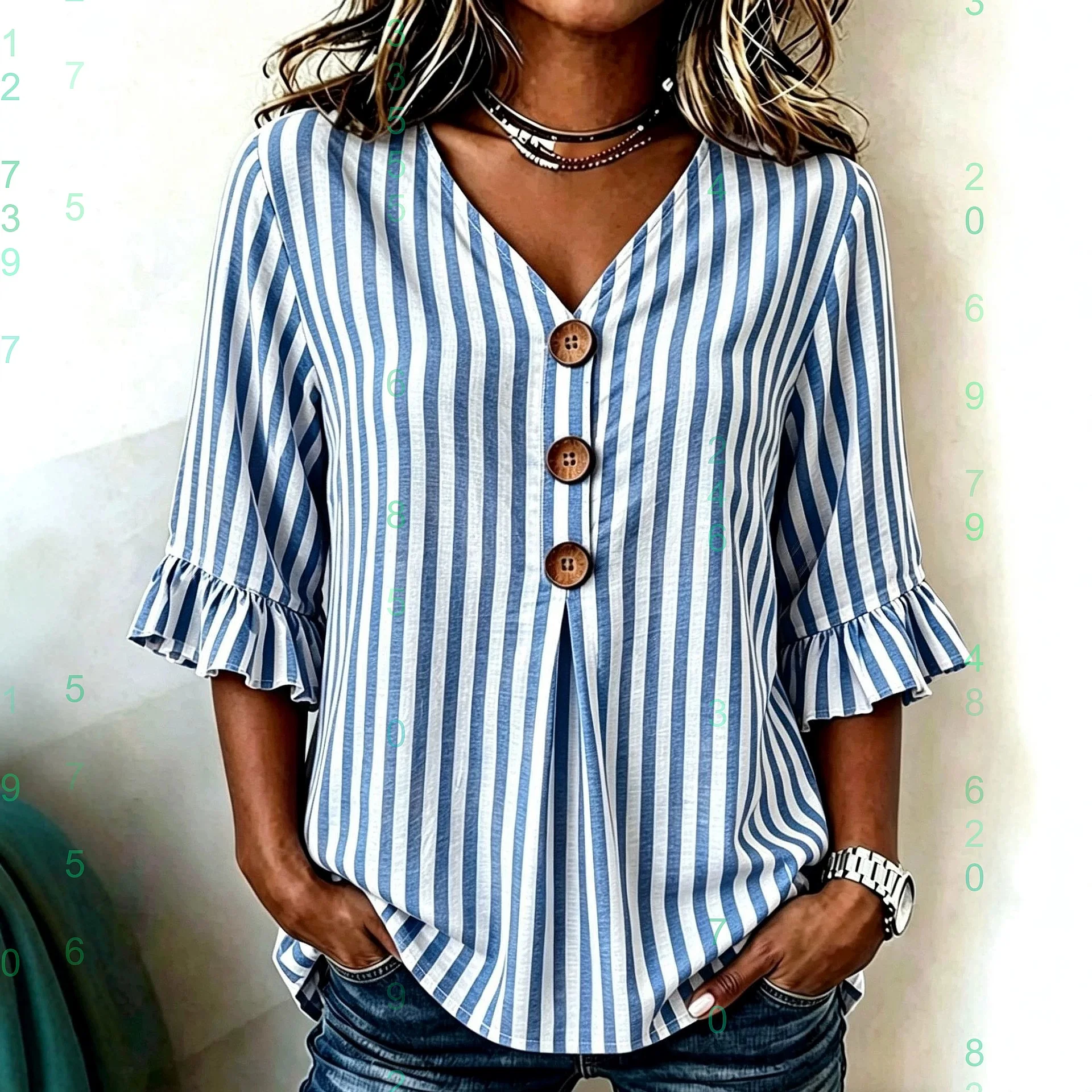 V Neck Striped Ruffle Blouse Top Short Sleeve Summer Casual Shirt Blouses Tee
V Neck Striped Ruffle Blouse Top Short Sleeve Summer Casual Shirt Blouses Tee
