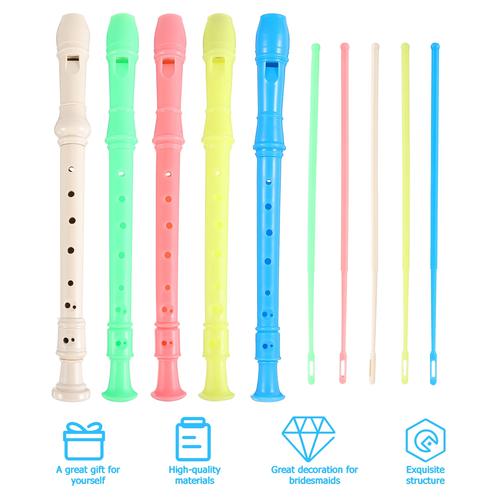 5 Pcs Colorful Kids Music Toy Toys Student Recorder Educational Musical Instruments Flute Recorders for 8 Holes
5 Pcs Colorful Kids Music Toy Toys Student Recorder Educational Musical Instruments Flute Recorders for 8 Holes