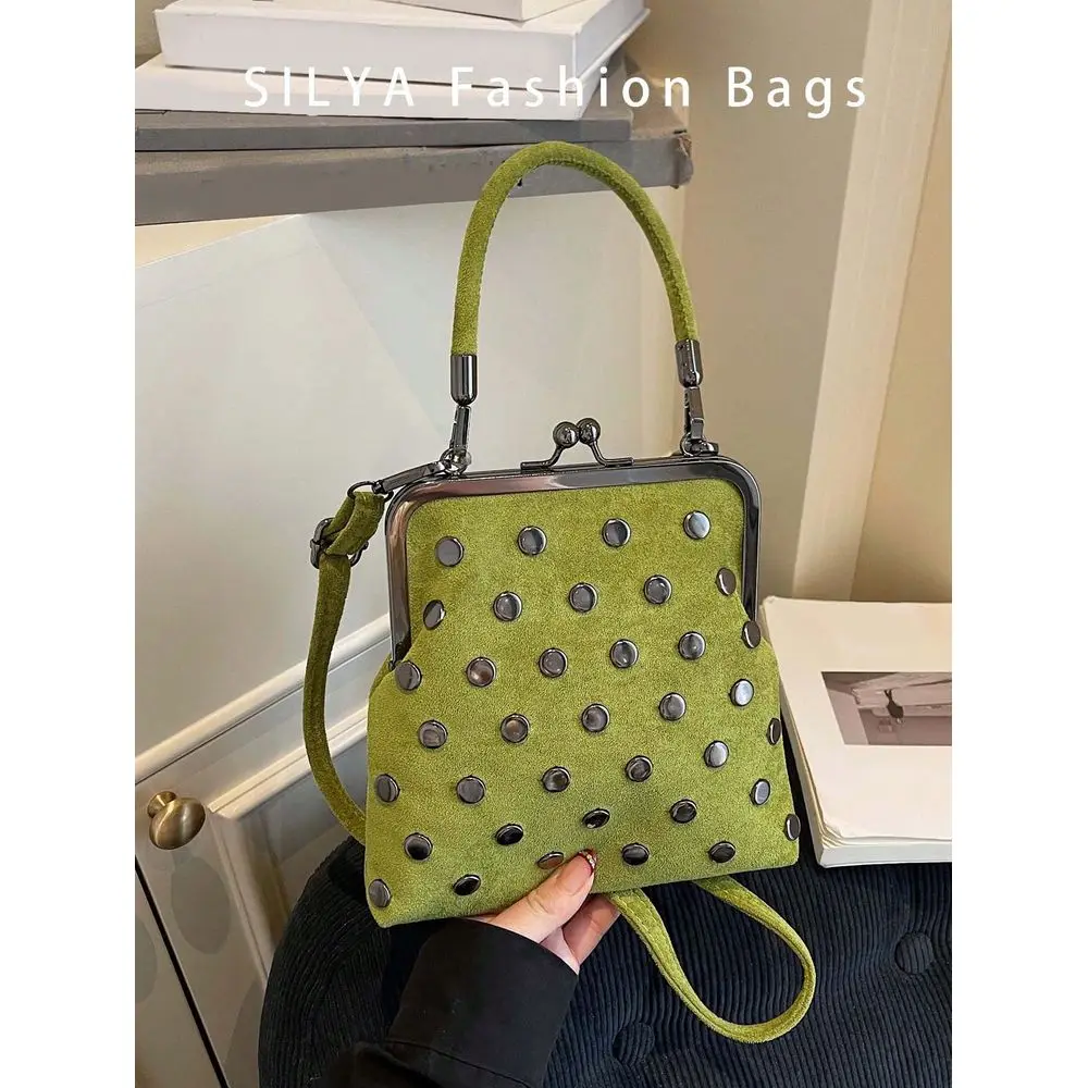 Autumn Winter New Retro Suede Handbag, Detachable Womens Shoulder Bag With Wallet, Minimalist Rivet Decor Green Crossbody Bag
Autumn Winter New Retro Suede Handbag, Detachable Womens Shoulder Bag With Wallet, Minimalist Rivet Decor Green Crossbody Bag