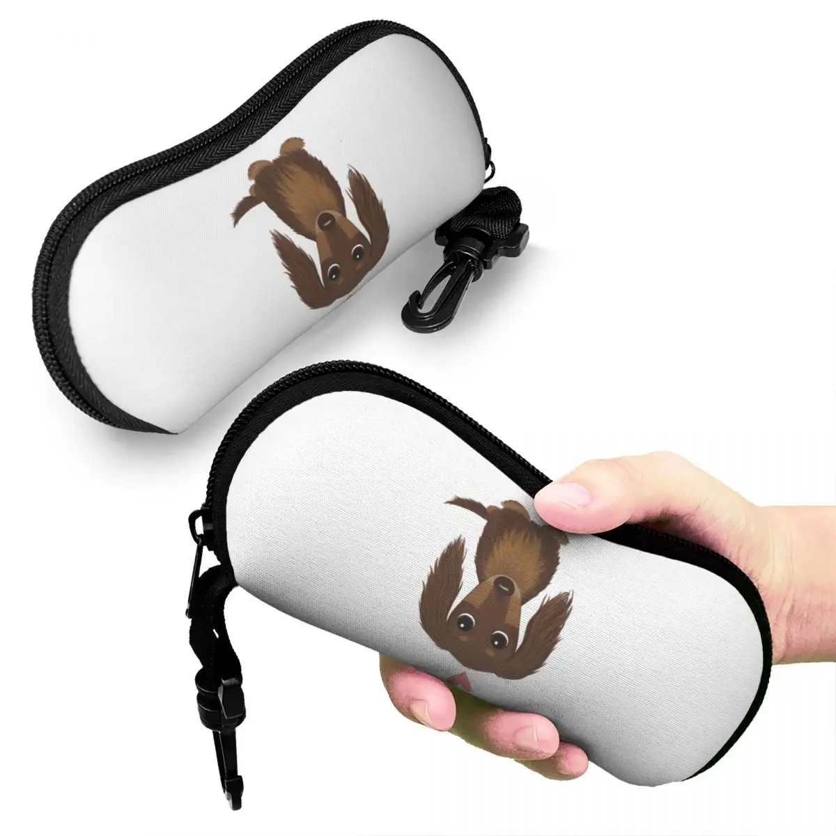 Cute Dog Longhaired Chocolate Dachshund Wiener Dog With Heart Shell Glasses Case Sunglasses Box Women Men Soft Eyeglass Bag 
Cute Dog Longhaired Chocolate Dachshund Wiener Dog With Heart Shell Glasses Case Sunglasses Box Women Men Soft Eyeglass Bag