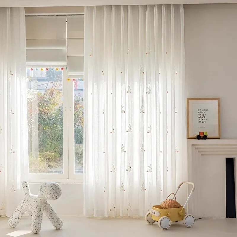 Fur Ball Rabbit Curtains for Living Room Childrens Cotton Linen Light Transparent Bedroom Blackout Thermal Insulated Custom
Fur Ball Rabbit Curtains for Living Room Childrens Cotton Linen Light Transparent Bedroom Blackout Thermal Insulated Custom