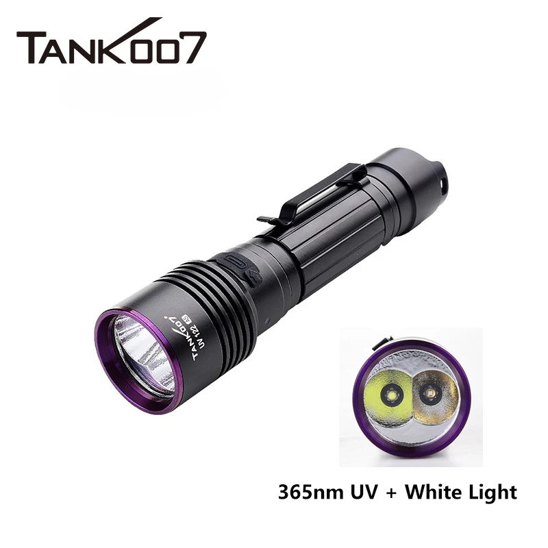 TANK007 365 нм УФ-фонарик белого света Перезаряжаемый ультрафиолетовый фонарь Двойной светодиодный фонарик черного света для обнаружения флуоресценции
TANK007 365 нм УФ-фонарик белого света Перезаряжаемый ультрафиолетовый фонарь Двойной светодиодный фонарик черного света для обнаружения флуоресценции
