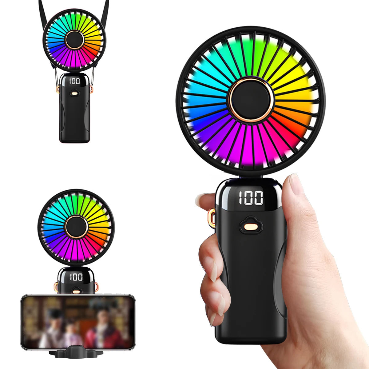 USB Rechargeable Handheld Fan 1200mAh 6 Speeds Foldable LED Light Blade Portable Mini Fan Personal Cooler for Home Gift
USB Rechargeable Handheld Fan 1200mAh 6 Speeds Foldable LED Light Blade Portable Mini Fan Personal Cooler for Home Gift