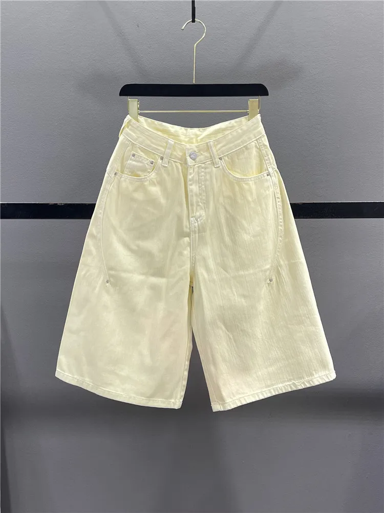 American Style Wide Leg Yellow Denim Jeans Women's Summer Casual High Waist Loose Straight Cut Trousers Mid-Length
American Style Wide Leg Yellow Denim Jeans Women's Summer Casual High Waist Loose Straight Cut Trousers Mid-Length