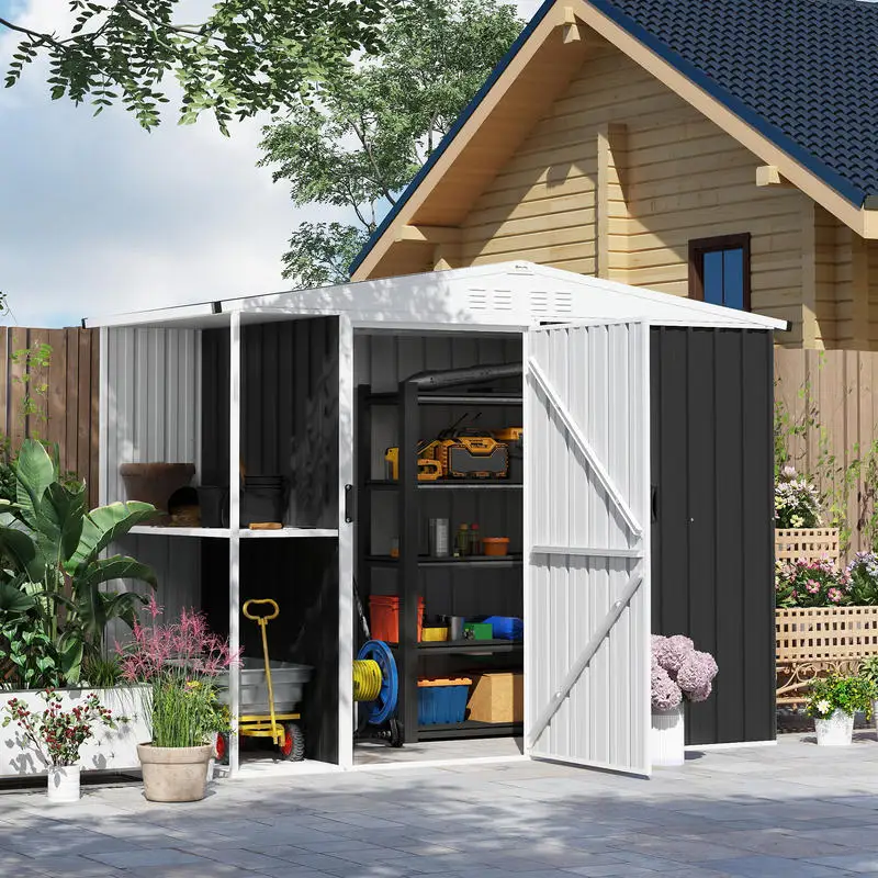 Outsunny 8 x 4ft Outdoor Garden Shed, Metal Shed with Air Vents and Lock for Backyard, Garden, Patio, Dark Gray
Outsunny 8 x 4ft Outdoor Garden Shed, Metal Shed with Air Vents and Lock for Backyard, Garden, Patio, Dark Gray