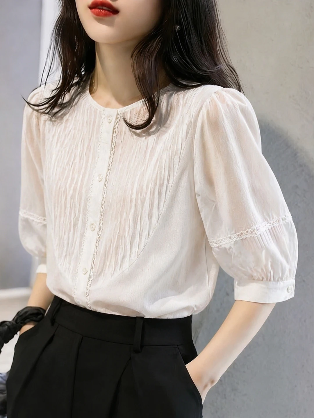 Fashionable Chic Single-Button Shirt Women's Elegant Summer New Style Light Luxury Design Korean Version Loose Fit Blouse
Fashionable Chic Single-Button Shirt Women's Elegant Summer New Style Light Luxury Design Korean Version Loose Fit Blouse
