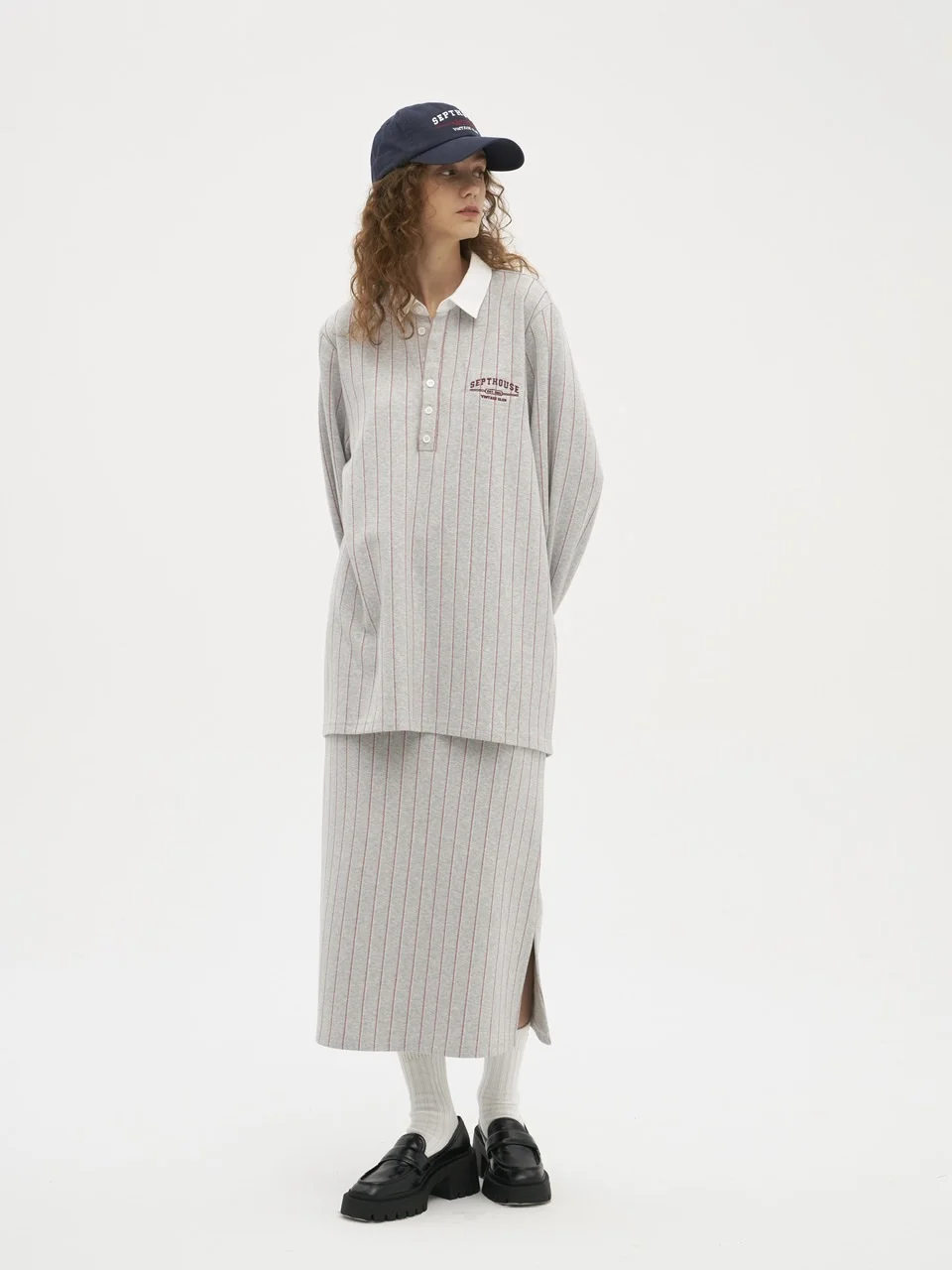 Septhouse Retro Sweatirt Skirt Set Vertical Stripes Casual Women's Overhead irt Loose Fit Cotton Polyester Blend
Septhouse Retro Sweatirt Skirt Set Vertical Stripes Casual Women's Overhead irt Loose Fit Cotton Polyester Blend