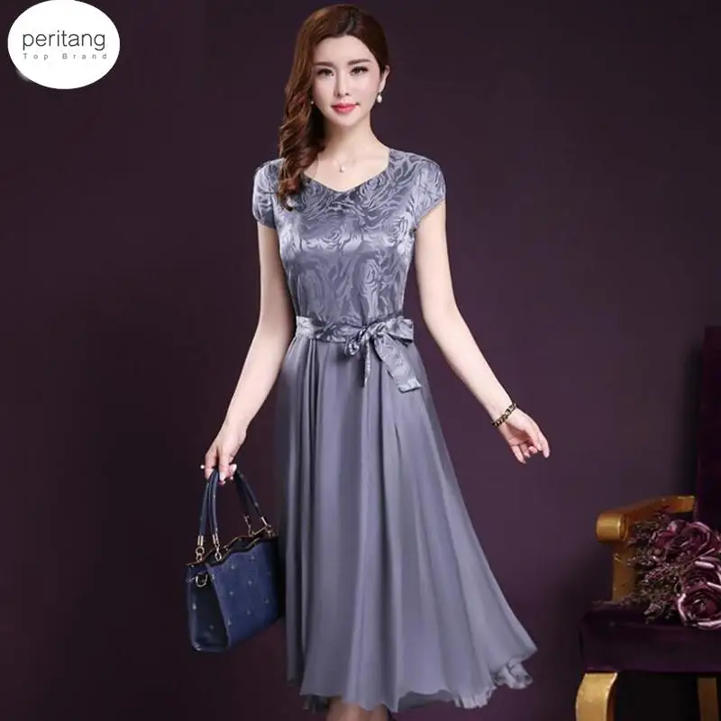 Fashion Women Summer Clothing Silk Elegant Dress Short Sleeve Bowtie Wedding Party Dresses Vestidos Female
Fashion Women Summer Clothing Silk Elegant Dress Short Sleeve Bowtie Wedding Party Dresses Vestidos Female