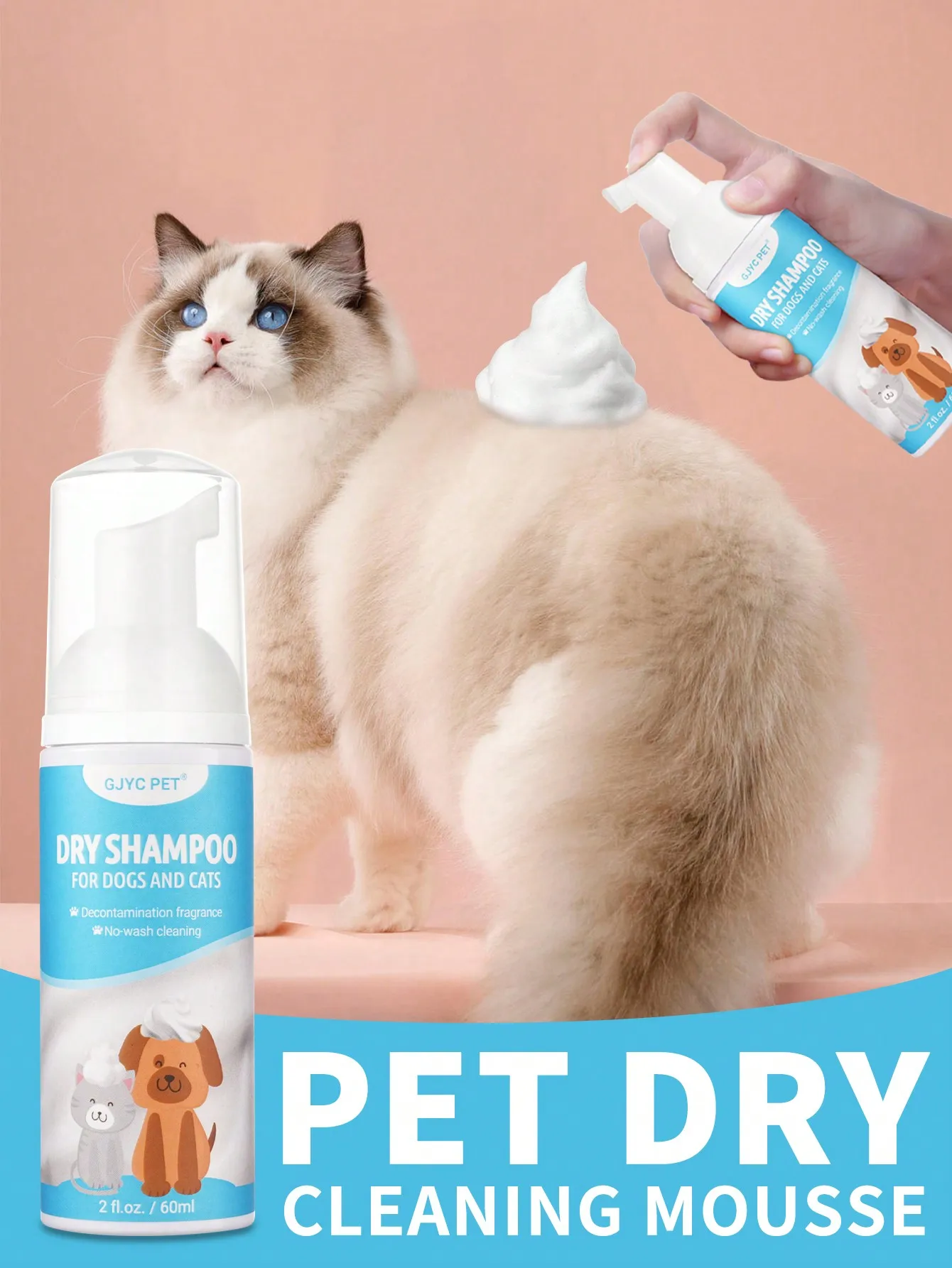 Mini Waterless Foaming Pet Shampoo Natural Dry Bath Shampoo For Dogs Cats
Mini Waterless Foaming Pet Shampoo Natural Dry Bath Shampoo For Dogs Cats