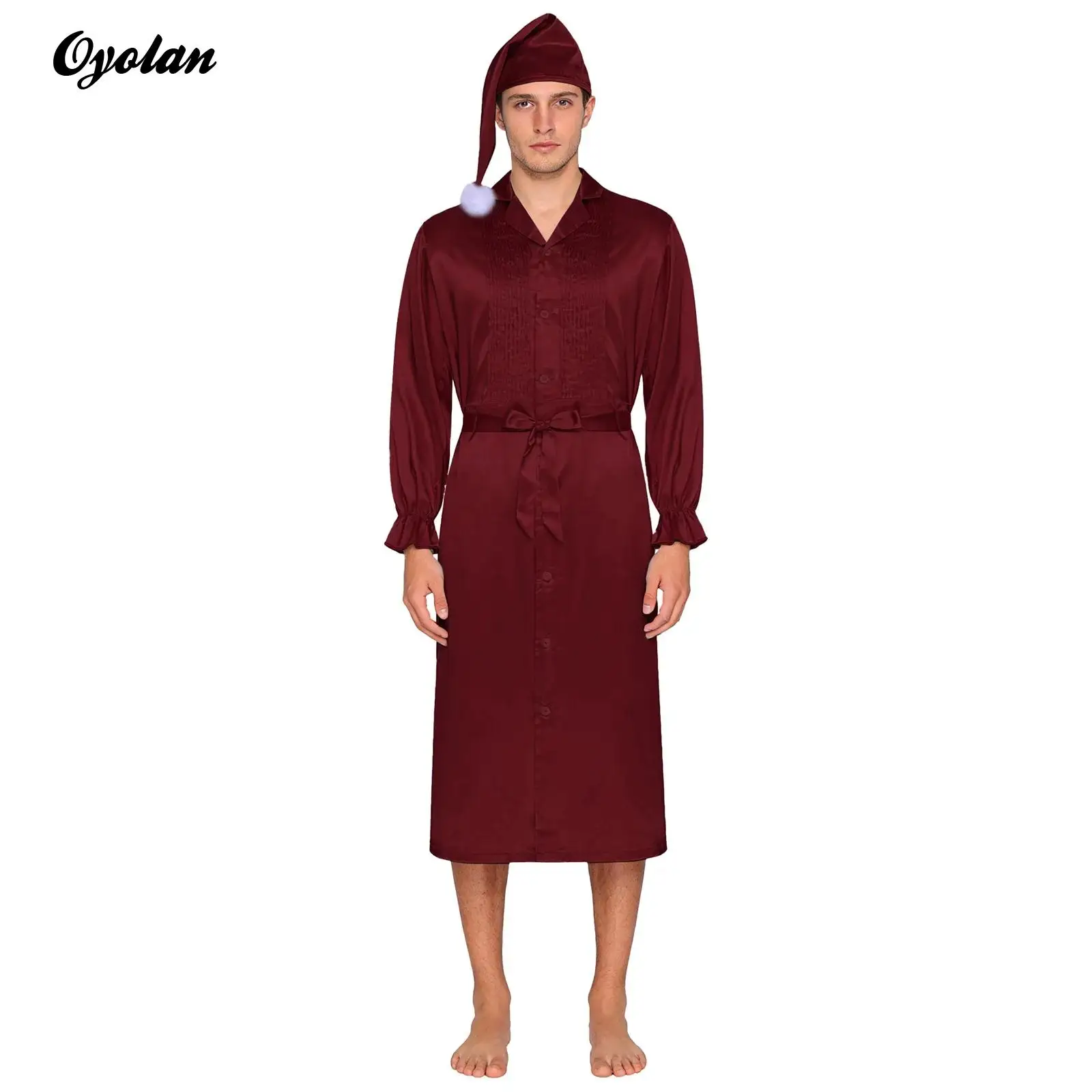 Мужская ночная рубашка-халат с воротником-шапочкой, длинными рукавами, рюшами на манжетах, плиссированным лифом и поясом, винтажная, из сатина
Мужская ночная рубашка-халат с воротником-шапочкой, длинными рукавами, рюшами на манжетах, плиссированным лифом и поясом, винтажная, из сатина