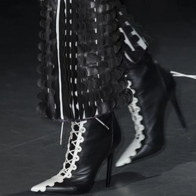 Black Cross-Tied Matte Leather Ankle Boots Stilettos High Heel Women Shoes Pointed Toe 2023 Fashionable Zapatos Para Mujere
Black Cross-Tied Matte Leather Ankle Boots Stilettos High Heel Women Shoes Pointed Toe 2023 Fashionable Zapatos Para Mujere
