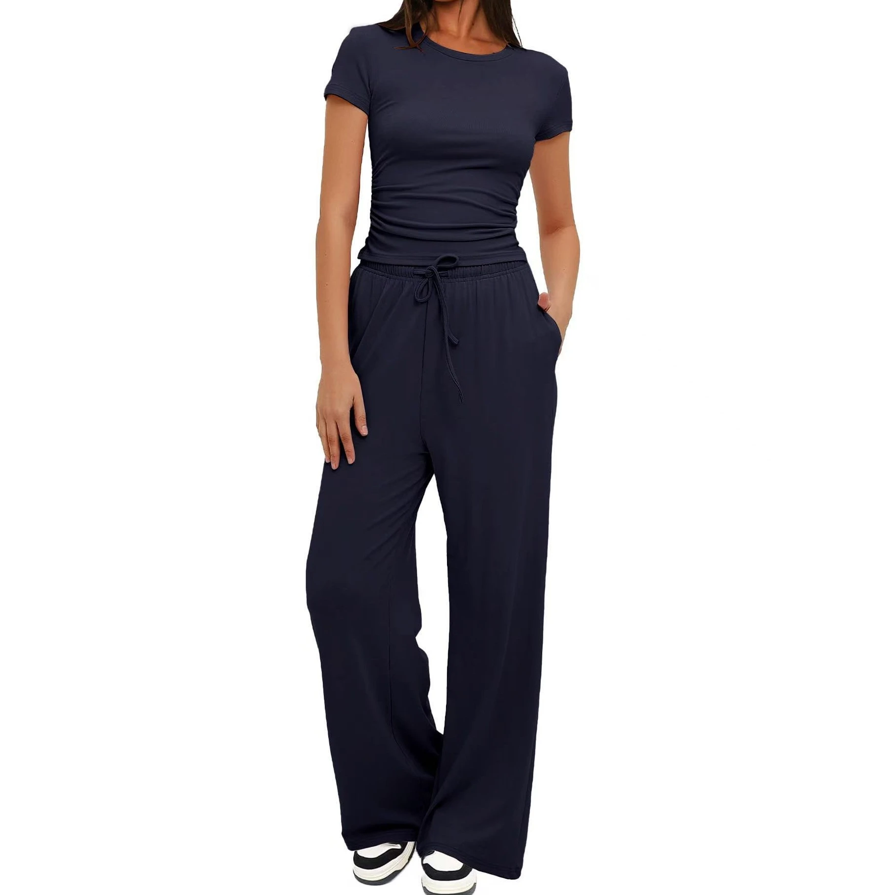 2026 Spring Summer Commute Wide Leg Pants Women's New Long Sleeve Color Casual Set Polyester Fiber T-Shirt Style
2026 Spring Summer Commute Wide Leg Pants Women's New Long Sleeve Color Casual Set Polyester Fiber T-Shirt Style