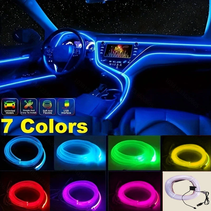 Car Interior LED Light Strip Ambient Neon Invisible Light USB Fiber Optic Atmosphere Lamp Auto Dashboard Decorative Lamps Strips
Car Interior LED Light Strip Ambient Neon Invisible Light USB Fiber Optic Atmosphere Lamp Auto Dashboard Decorative Lamps Strips