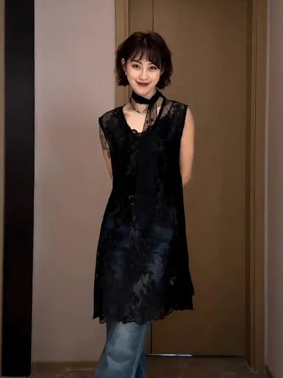 High-End Embroidered Lace Hollow out V-Ne Cover up Oversized Mid-Length Vest Dr for plus Size Women Korean Sle Loose Fit
High-End Embroidered Lace Hollow out V-Ne Cover up Oversized Mid-Length Vest Dr for plus Size Women Korean Sle Loose Fit
