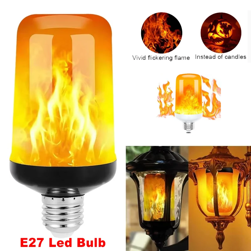E27 LED Flame Light Bulbs 4 Modes Party LED Flame Effect Light Simulation Fire Lights Bulb KTV Festival Garden Decor light
E27 LED Flame Light Bulbs 4 Modes Party LED Flame Effect Light Simulation Fire Lights Bulb KTV Festival Garden Decor light