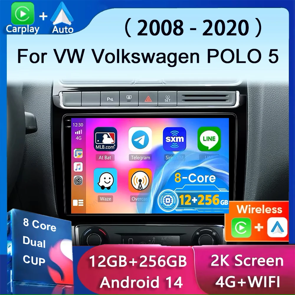 Для Volkswagen VW Polo 5 Седан 2008-2020 Android 14 Автомобильный радиоприемник Мультимедийный плеер Навигация GPS Carplay Сенсорный экран Авто Стерео
Для Volkswagen VW Polo 5 Седан 2008-2020 Android 14 Автомобильный радиоприемник Мультимедийный плеер Навигация GPS Carplay Сенсорный экран Авто Стерео