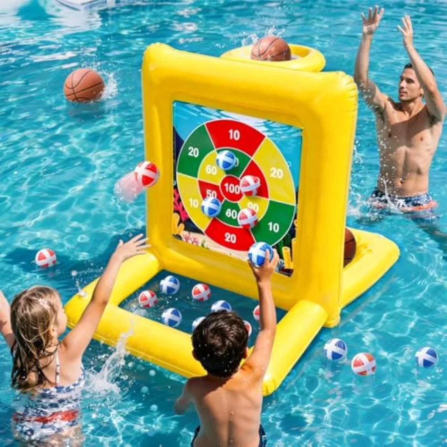 2-in-1 Pool Basketball Hoop Dart Target for Adults Yellow Pool Party Games with Multiple Balls Durable Plastic Material
2-in-1 Pool Basketball Hoop Dart Target for Adults Yellow Pool Party Games with Multiple Balls Durable Plastic Material