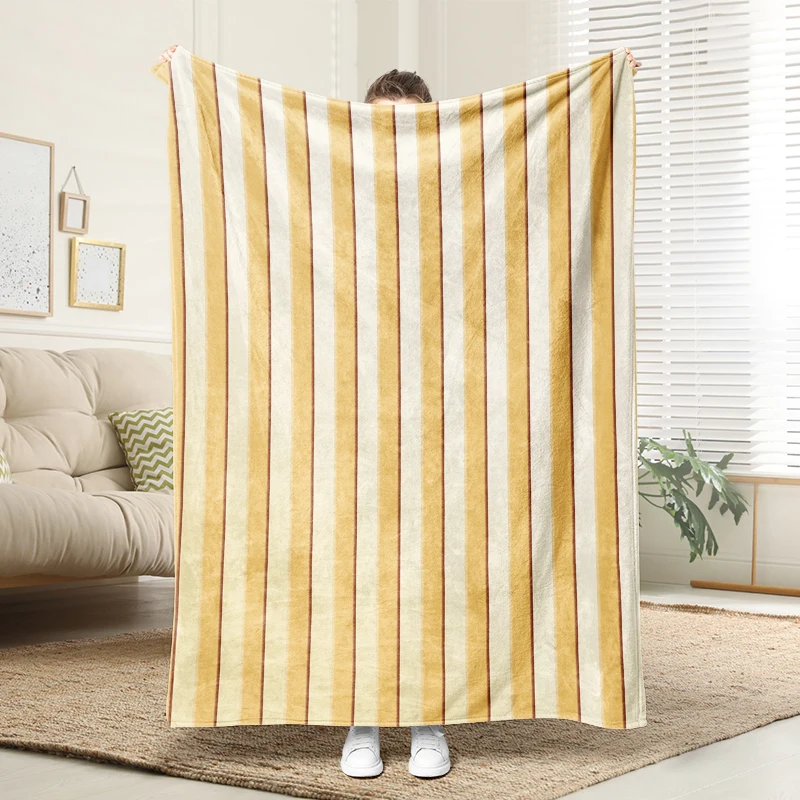 Yellow Stripe Flannel Blanket Soft Warm Throw Bright Home Decor for Sofa Bed Living Room
Yellow Stripe Flannel Blanket Soft Warm Throw Bright Home Decor for Sofa Bed Living Room