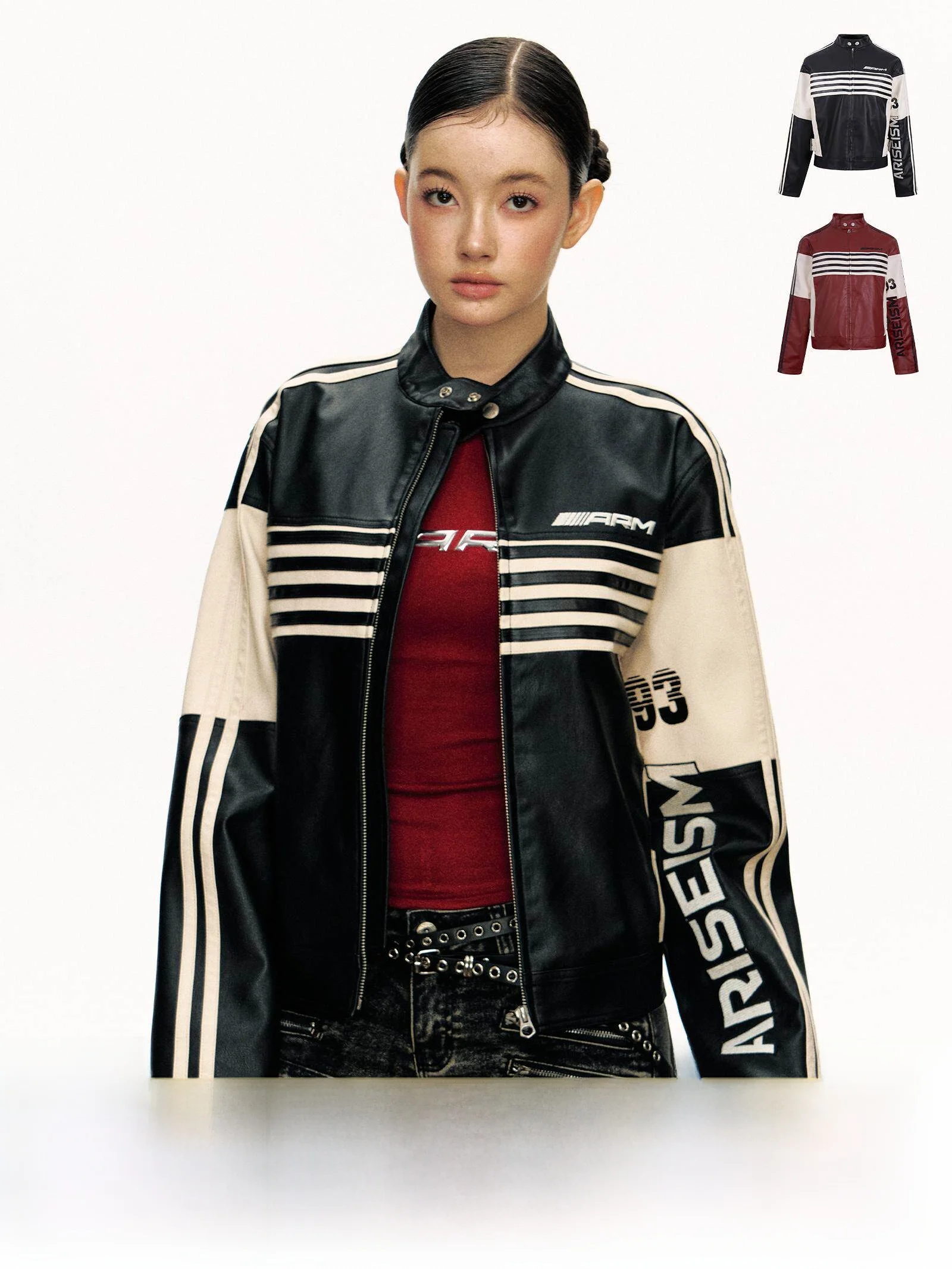Ariseism American Retro Embroidered Patchwork Leather Jacket Women's Spring New Style Streetwear Zipper Closure Long Sleeve S...
Ariseism American Retro Embroidered Patchwork Leather Jacket Women's Spring New Style Streetwear Zipper Closure Long Sleeve S...