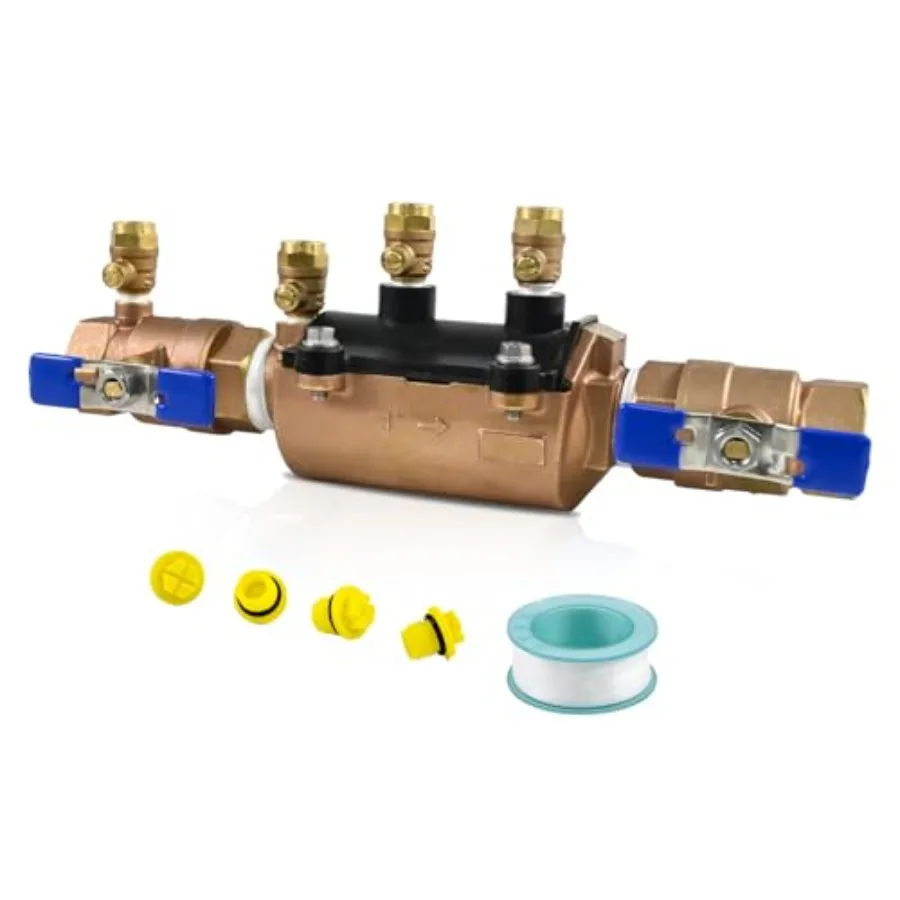 1-350 1 Inch Double Check Backflow Preventer for Irrigation Sprinkler Agricultural and Pipeline Systems Brass Black Prevents Ba
1-350 1 Inch Double Check Backflow Preventer for Irrigation Sprinkler Agricultural and Pipeline Systems Brass Black Prevents Ba