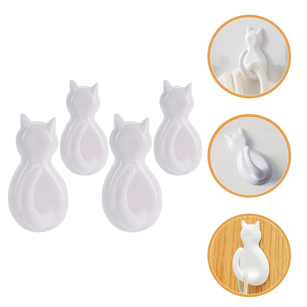 4 PCS Scarf Cat Tail Hook Clothes Hanging Rack Adhesive Plastic White Hangers Shape Key Bag
4 PCS Scarf Cat Tail Hook Clothes Hanging Rack Adhesive Plastic White Hangers Shape Key Bag