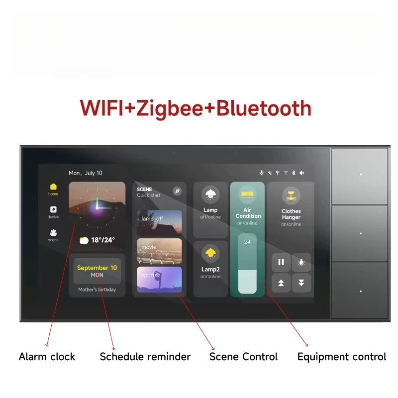 6" All-in-One Smart Home Wifi Wall Switch Touch Screen Zigbee Hub RS485 Network-for Tuya Integration Lighting Control
6" All-in-One Smart Home Wifi Wall Switch Touch Screen Zigbee Hub RS485 Network-for Tuya Integration Lighting Control