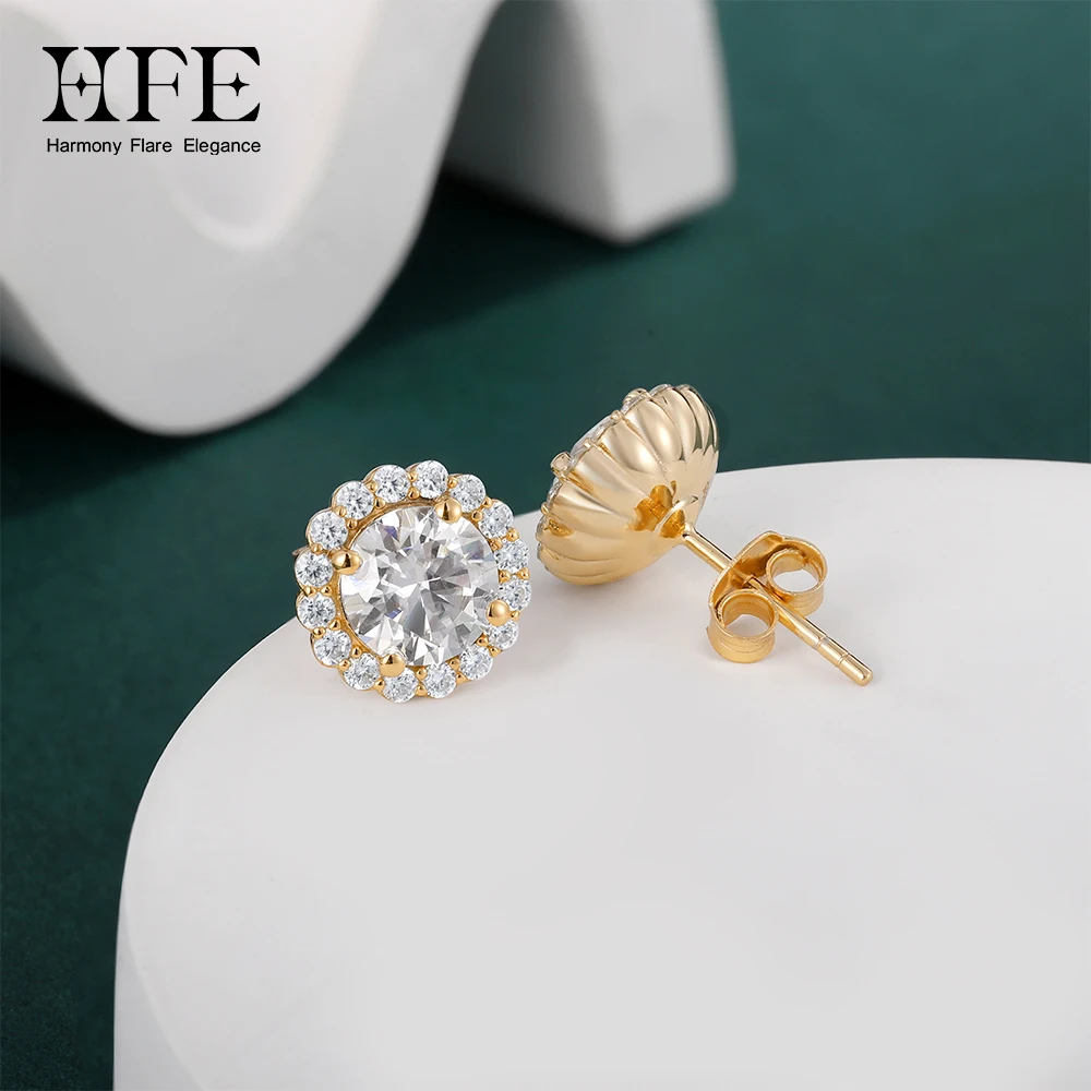 Серьги-гвоздики HFE с муассанитом круглой огранки 6,5 мм, позолоченные 14-каратным золотом, гипоаллергенные, из серебра 925 пробы, классические, под бриллианты, для женщин
Серьги-гвоздики HFE с муассанитом круглой огранки 6,5 мм, позолоченные 14-каратным золотом, гипоаллергенные, из серебра 925 пробы, классические, под бриллианты, для женщин