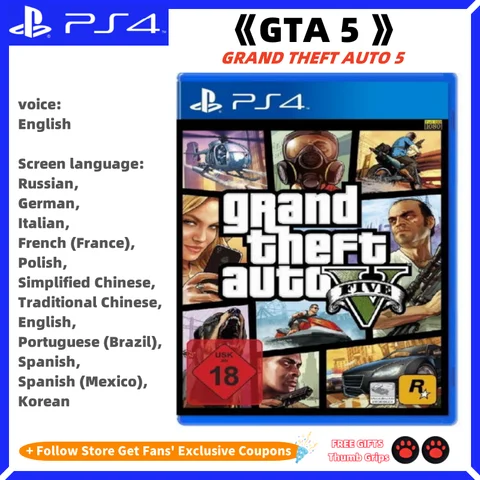 Sony-Genuine Grand Theft Auto V GTA5 Game Card Playstation4, Jogos Sony Playstation4, Leitor de CD, genuíno, Novo