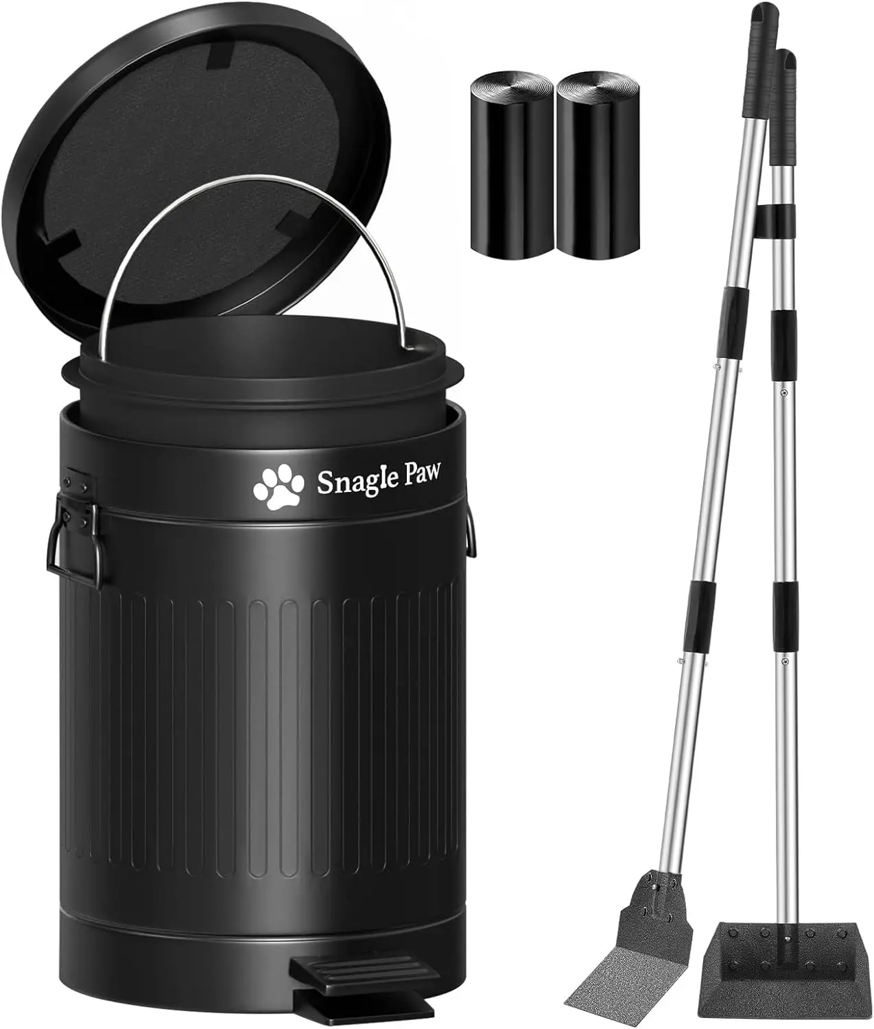 38.2" Long Handle Dog Poop Scooper Set with 12L Trash Can, OdorLock Lid & Carbon Filter, Includes 40 Waste Bags
38.2" Long Handle Dog Poop Scooper Set with 12L Trash Can, OdorLock Lid & Carbon Filter, Includes 40 Waste Bags