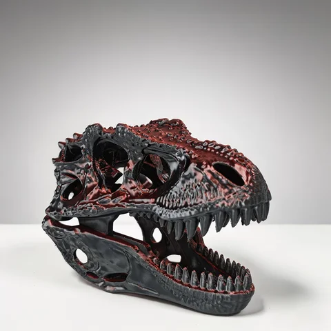 Realistic Velociraptor Skull Statue - Dinosaur Bone Replica Decor - Plastic Ornament Gift for &, Themed Room Decoration