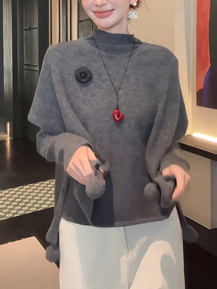 Корейский вязаный комплект с высоким воротником: свободный утягивающий свитер и брюки с пушистым дизайном, повседневный топ, зимняя мода
Корейский вязаный комплект с высоким воротником: свободный утягивающий свитер и брюки с пушистым дизайном, повседневный топ, зимняя мода