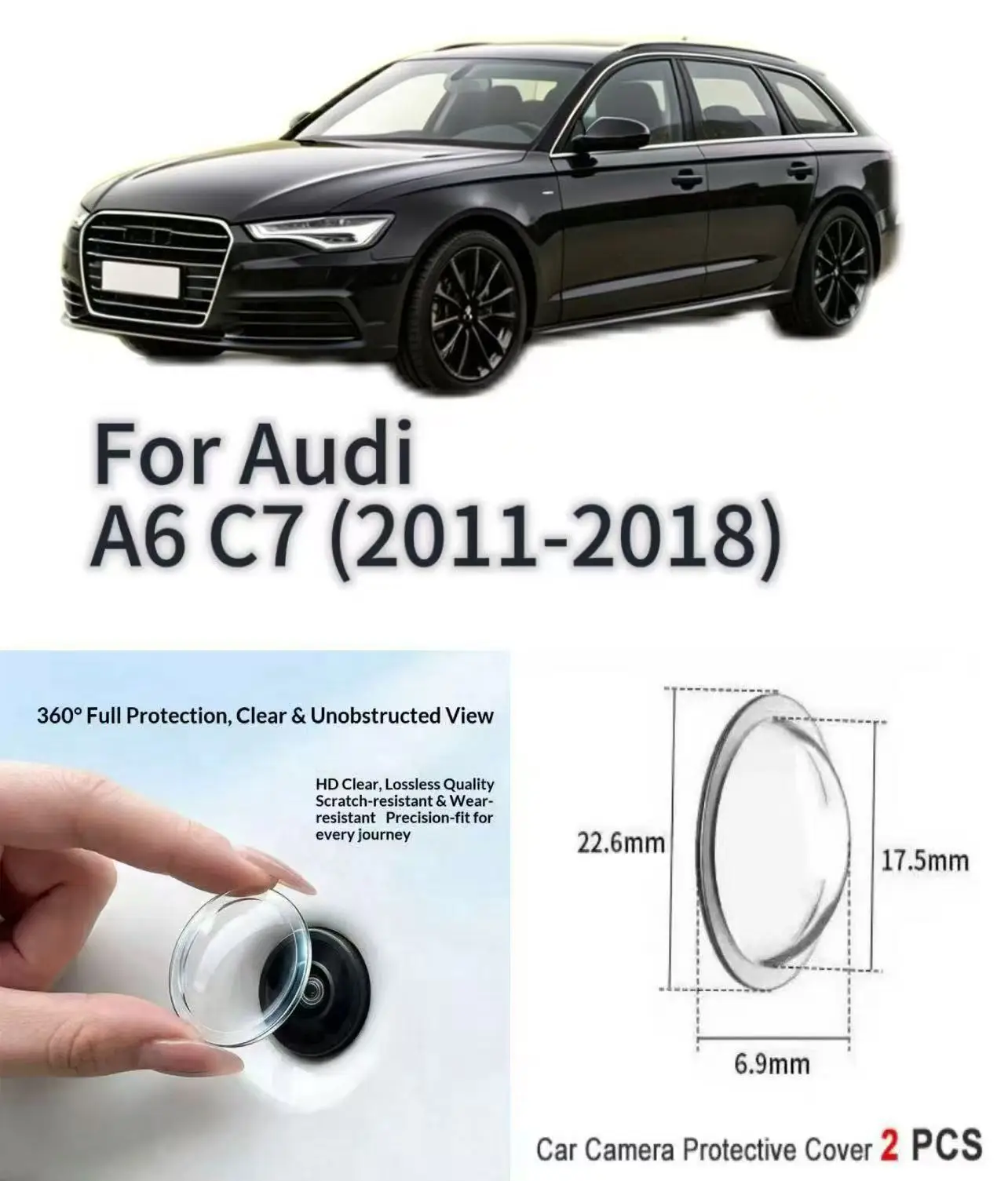 For Audi A6 C7 2011 2012 2013 2014 2015 2016 2017 2018 Car Reverse Camera Cover Transparent Dustproof Lens Guard 2Pcs
For Audi A6 C7 2011 2012 2013 2014 2015 2016 2017 2018 Car Reverse Camera Cover Transparent Dustproof Lens Guard 2Pcs