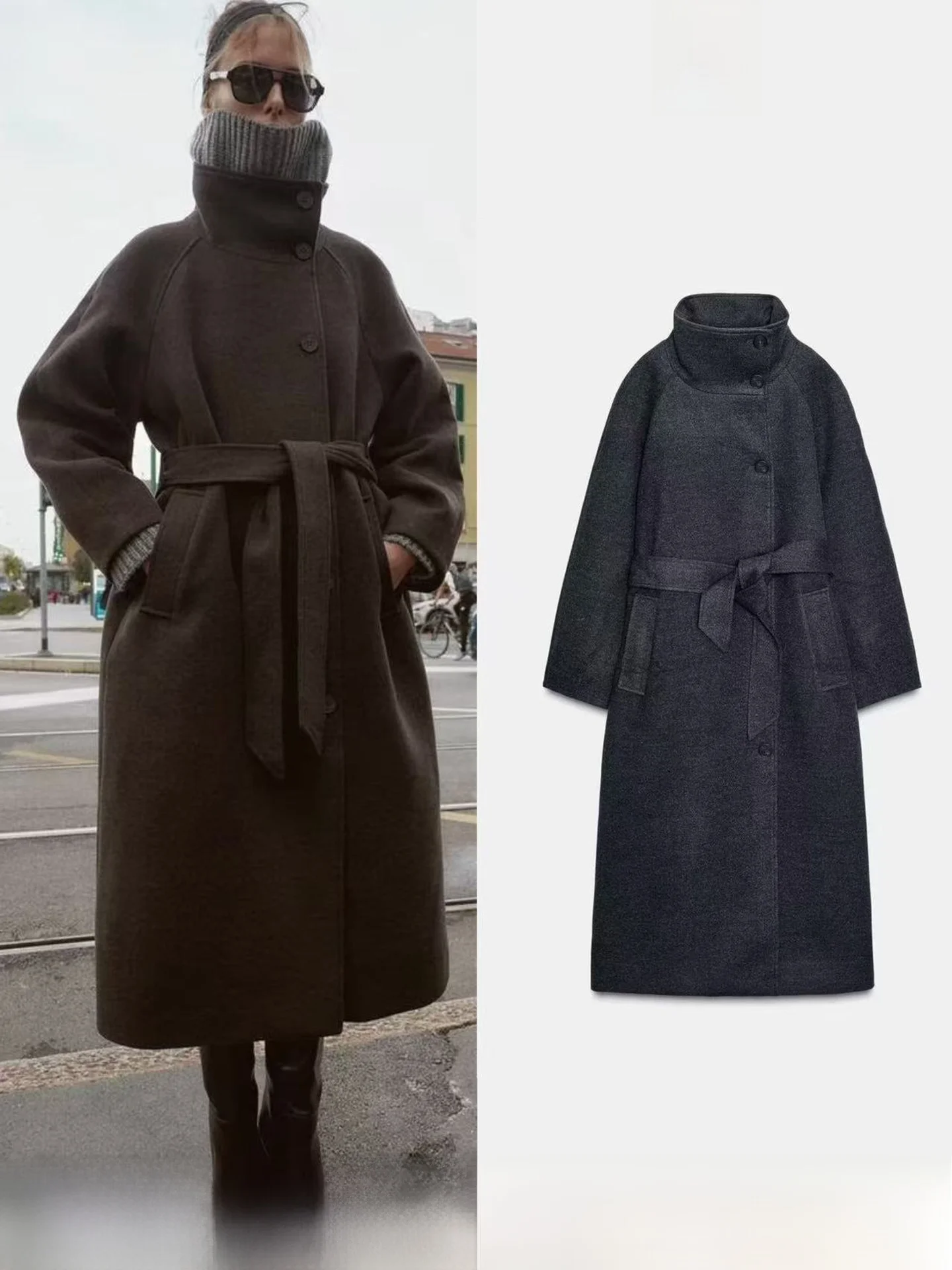 Elegant Soft Woolen Coat with Belt Stand Collar Single Button High-End Feeling Women's Spring Autumn New Style Fashion Outerwear
Elegant Soft Woolen Coat with Belt Stand Collar Single Button High-End Feeling Women's Spring Autumn New Style Fashion Outerwear