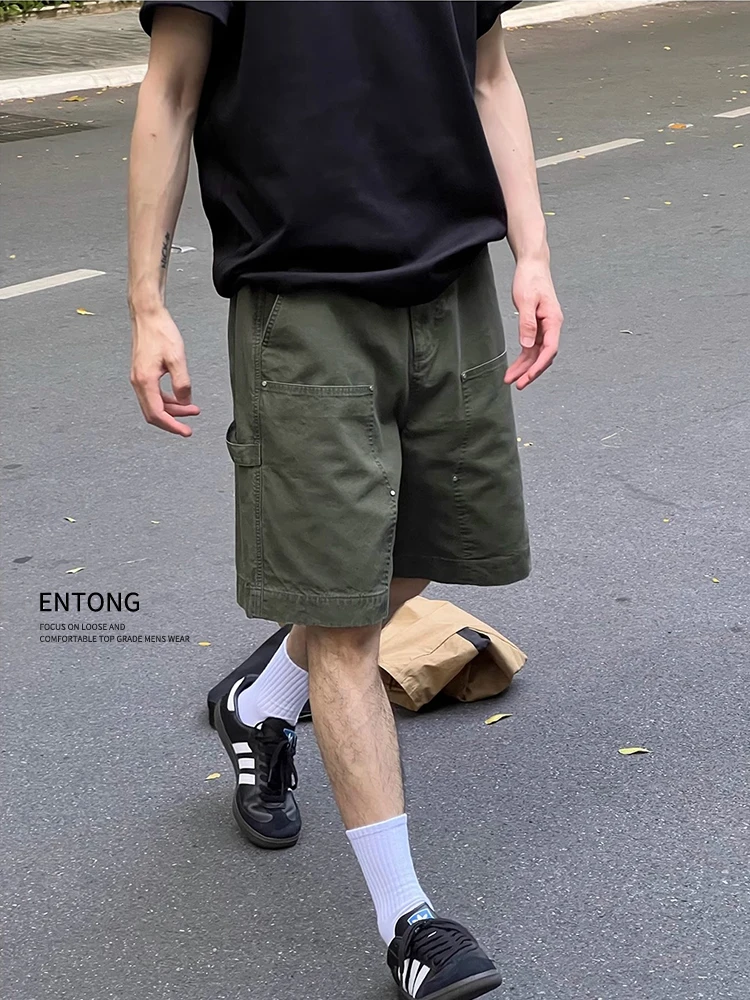 Летняя модная мужская джинсовая рабочая одежда Entong, свободные брюки большого размера с пятью точками, повседневные хлопковые джинсы
Летняя модная мужская джинсовая рабочая одежда Entong, свободные брюки большого размера с пятью точками, повседневные хлопковые джинсы