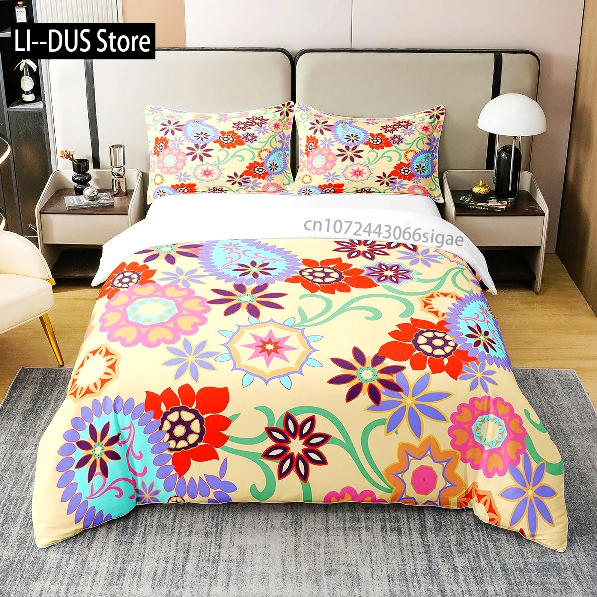 Floral Bedding Set Full Size Colorful Flowers Comforter Cover for Girls Child Duvet Cover Bedroom Decor with 2 Pillow Cases
Floral Bedding Set Full Size Colorful Flowers Comforter Cover for Girls Child Duvet Cover Bedroom Decor with 2 Pillow Cases