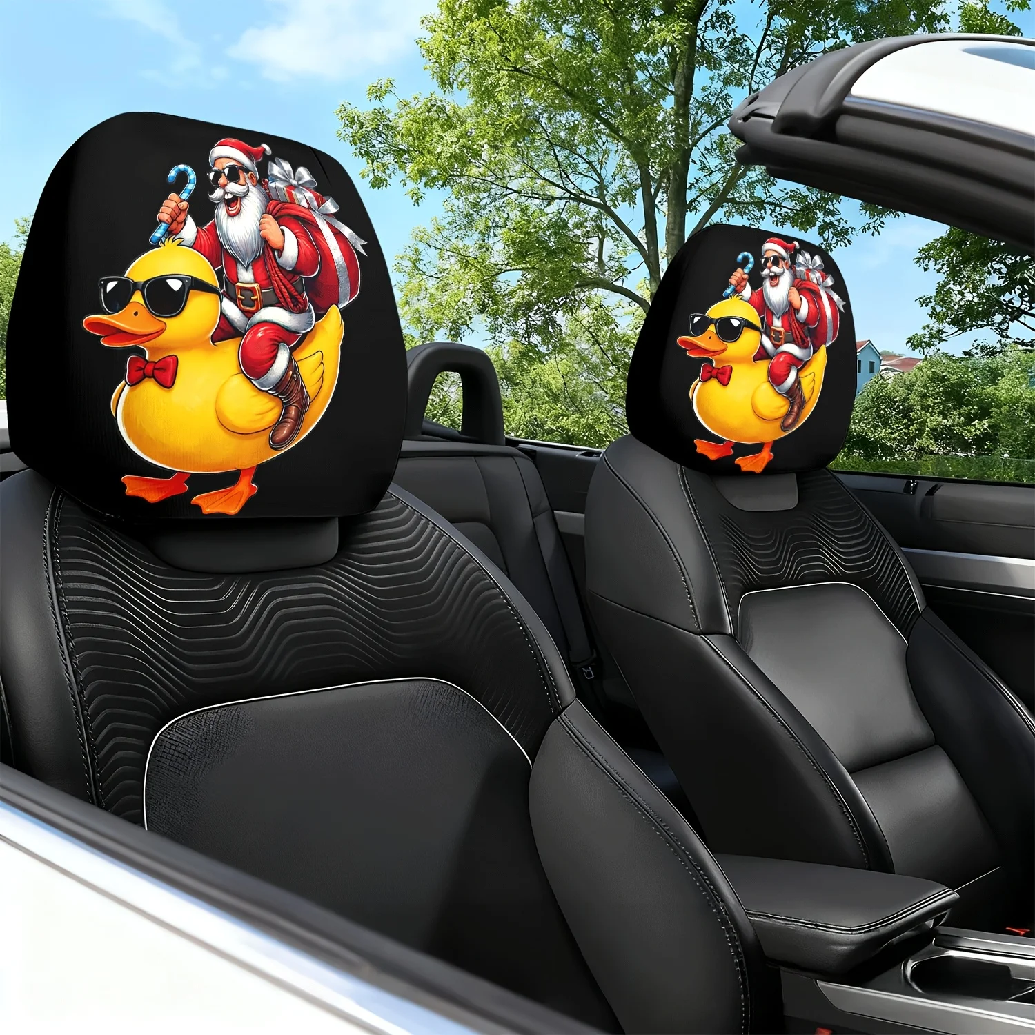 2pcs Santa Claus Riding a Duck Creative Design Themed Printed Pattern Car Seat Cushion Headrest Neck Pillow Protector - Featur
2pcs Santa Claus Riding a Duck Creative Design Themed Printed Pattern Car Seat Cushion Headrest Neck Pillow Protector - Featur