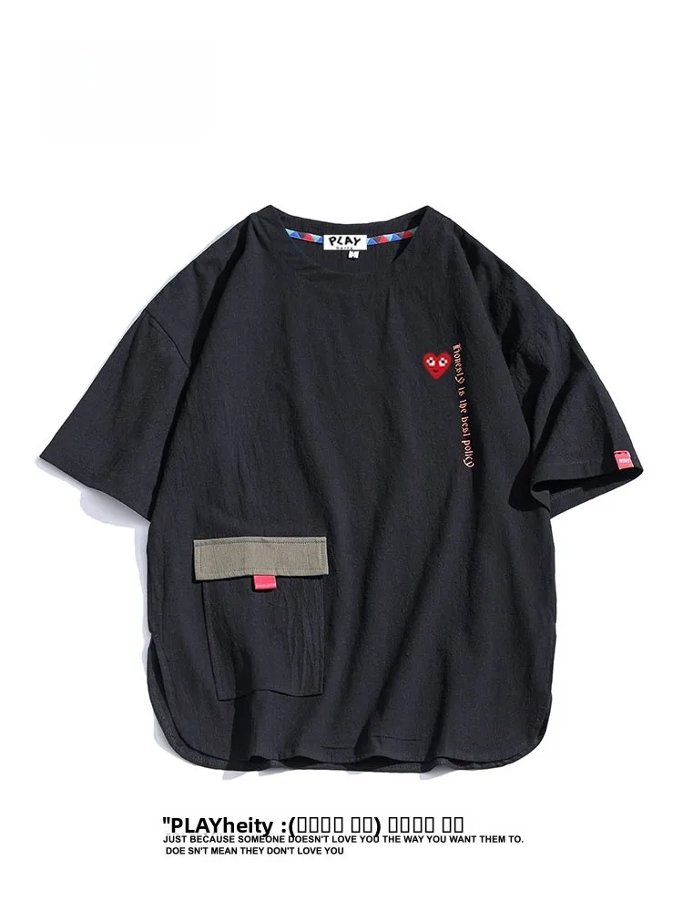 Мужская повседневная футболка Play Hei свободного кроя с коротким рукавом и круглым вырезом, летняя, дышащая, комфортная, из смесового хлопка, модный бренд
Мужская повседневная футболка Play Hei свободного кроя с коротким рукавом и круглым вырезом, летняя, дышащая, комфортная, из смесового хлопка, модный бренд