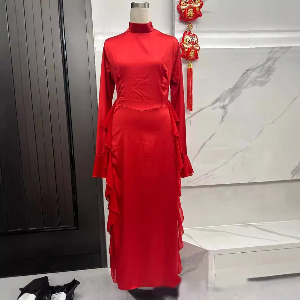 Casual Outing Red S Flared Dresses Autumn Dresses Slight Stretch Fabric Solid Color Dress Regular Clothing Length
Casual Outing Red S Flared Dresses Autumn Dresses Slight Stretch Fabric Solid Color Dress Regular Clothing Length