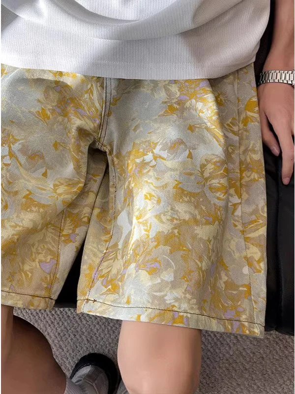 Желтые джинсовые шорты мужские летние в американском ретро-стиле, уличные, пляжные, повседневные, свободного кроя, со средней посадкой, длиной до колена
Желтые джинсовые шорты мужские летние в американском ретро-стиле, уличные, пляжные, повседневные, свободного кроя, со средней посадкой, длиной до колена