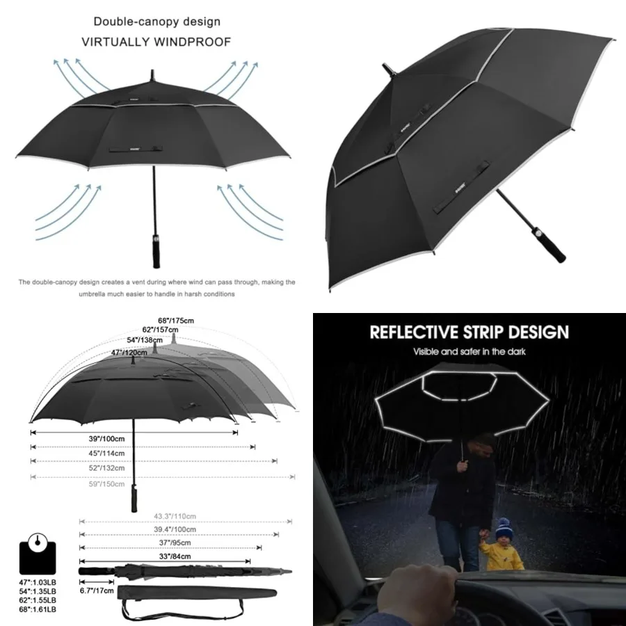 Automatic Open Golf Umbrella Oversize Extra Large Double Canopy Vented Windproof Waterproof Stick Umbrellas
Automatic Open Golf Umbrella Oversize Extra Large Double Canopy Vented Windproof Waterproof Stick Umbrellas