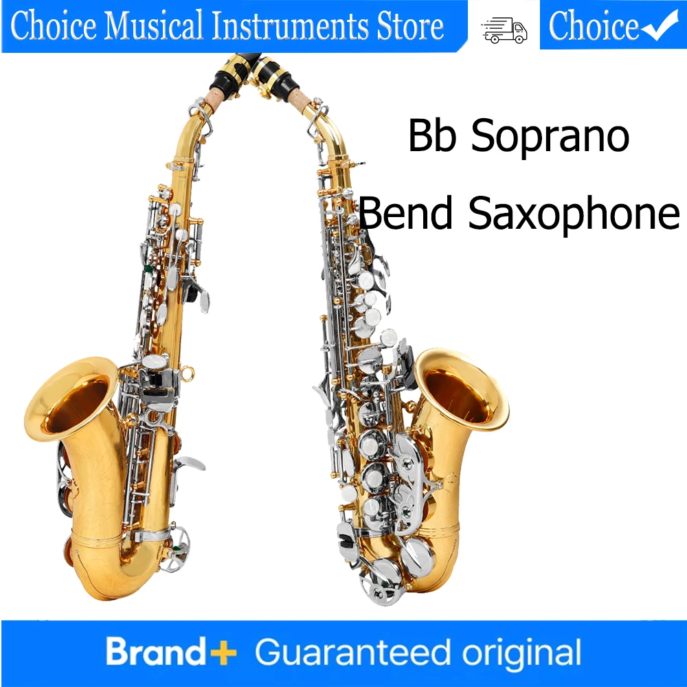 SLADE Bb Soprano Saxophone B Flat Bent Brass Body Sax Engraved Floral Soprano Saxofone with Case Reeds for Beginner Musician Set
SLADE Bb Soprano Saxophone B Flat Bent Brass Body Sax Engraved Floral Soprano Saxofone with Case Reeds for Beginner Musician Set
