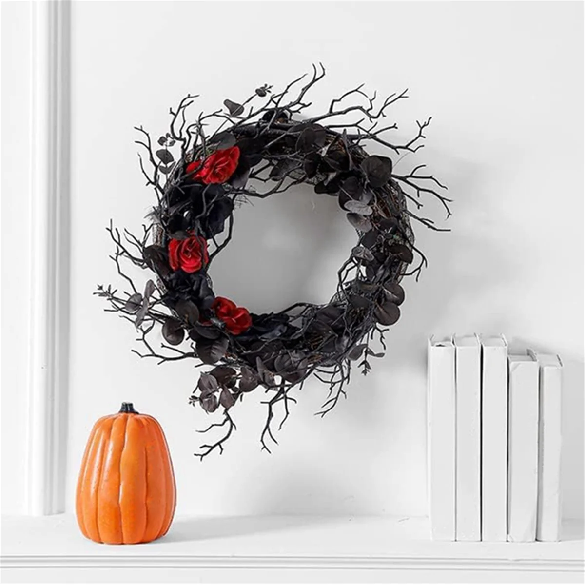 Black Halloween Door-Wreath with Red Rose Wreath for Front Door Black Wreath for Gothic Halloween Home Decor
Black Halloween Door-Wreath with Red Rose Wreath for Front Door Black Wreath for Gothic Halloween Home Decor