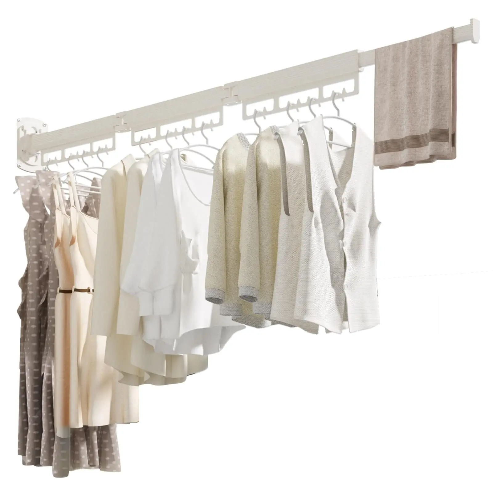 Wall-Mounted Foldable Clothes Drying Rack, Space-Saving Metal Hanger System For Small Spaces, White
Wall-Mounted Foldable Clothes Drying Rack, Space-Saving Metal Hanger System For Small Spaces, White