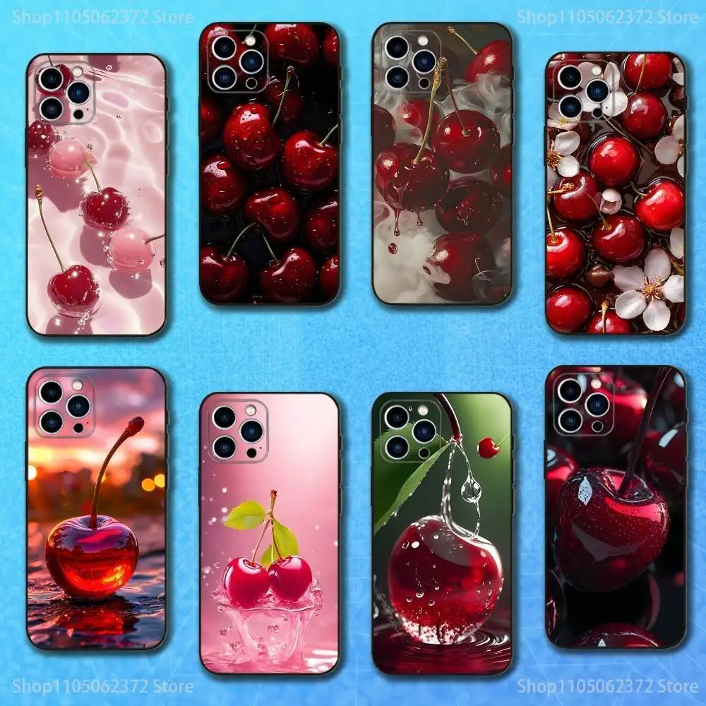 Cute Fruit Cherries Phone Case For iPhone 16,15,14,13,12,11 Plus,Pro Max,XS,X,XR,SE,Mini,8,7,Soft Silicone Black Cover 
Cute Fruit Cherries Phone Case For iPhone 16,15,14,13,12,11 Plus,Pro Max,XS,X,XR,SE,Mini,8,7,Soft Silicone Black Cover