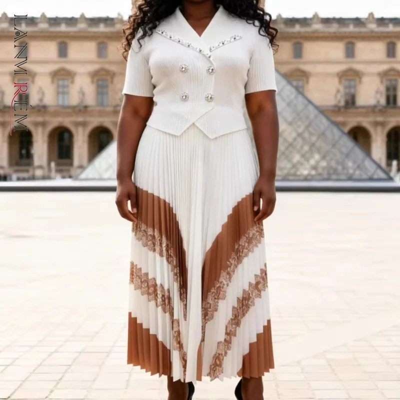 ANLAN Miyaki High Elastic White Brown Color Block Pleated Women's Dress Notched Collar Short Sleeve A-line Skirt 2026 Summer New
ANLAN Miyaki High Elastic White Brown Color Block Pleated Women's Dress Notched Collar Short Sleeve A-line Skirt 2026 Summer New
