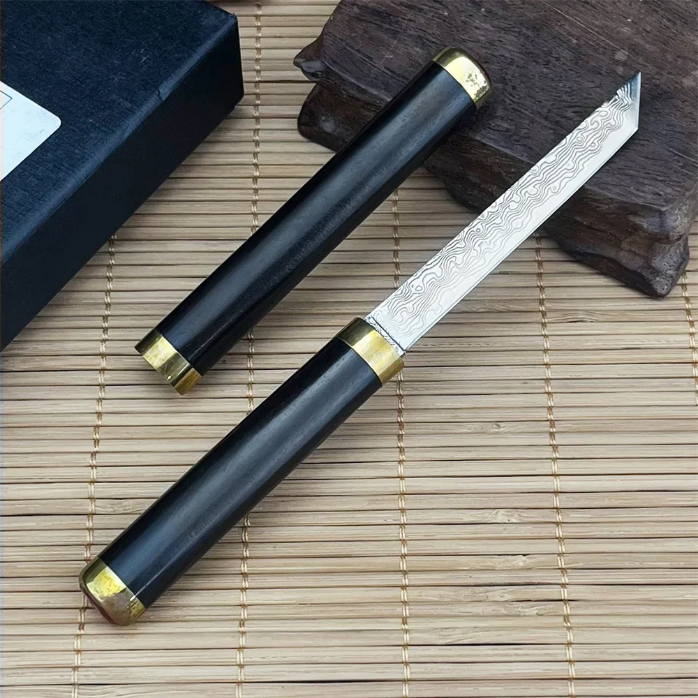 Ebony Handle Outdoor Damascus Steel Pocket Knife for Field Operations and Emergency Preparedness Men's EDC Tools
Ebony Handle Outdoor Damascus Steel Pocket Knife for Field Operations and Emergency Preparedness Men's EDC Tools