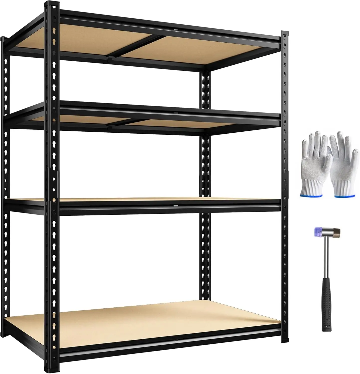 40" W Garage Shelving, 4 Tier Storage Shelves Load 2000 lbs, Adjustable Garage Shelves, Metal Shelving Unit for Warehous
40" W Garage Shelving, 4 Tier Storage Shelves Load 2000 lbs, Adjustable Garage Shelves, Metal Shelving Unit for Warehous