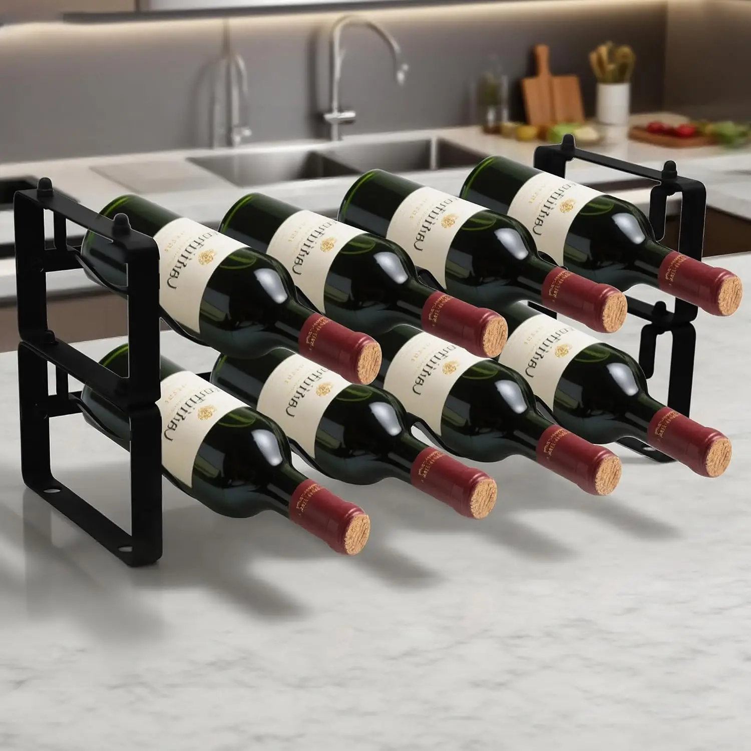 Expandable & Stackable Metal Wine Rack for 8 Bottles - Compact Storage for Kitchen, Bar, or Small Spaces (2 Tier, Black)
Expandable & Stackable Metal Wine Rack for 8 Bottles - Compact Storage for Kitchen, Bar, or Small Spaces (2 Tier, Black)