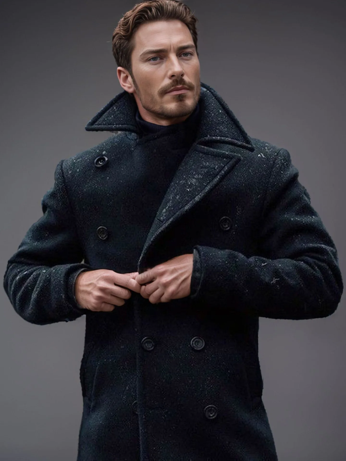 Мужское пальто-накидка из шерстяной смеси для осени и зимы: защита от холода, снега, дождя и ветра, теплое, уютное, с подогревом
Мужское пальто-накидка из шерстяной смеси для осени и зимы: защита от холода, снега, дождя и ветра, теплое, уютное, с подогревом