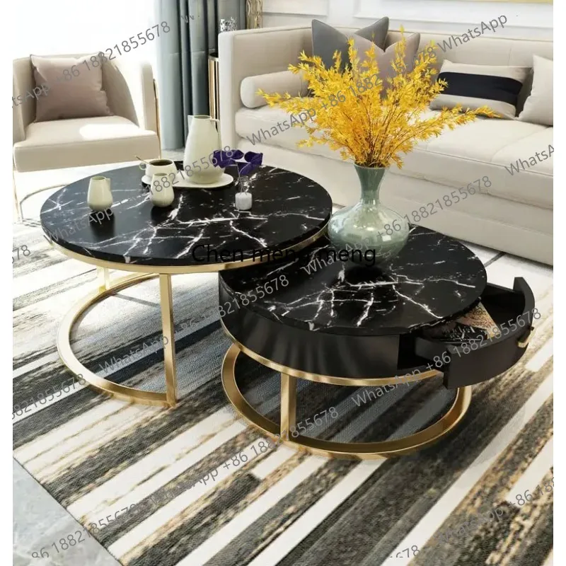 Contemporary Round Nesting Bent Storage Golden Metal Legs Frame Marble Top Leisure Round Center Coffee Table
Contemporary Round Nesting Bent Storage Golden Metal Legs Frame Marble Top Leisure Round Center Coffee Table